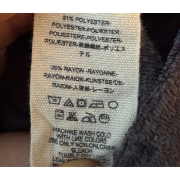 We the Free People Shirt Women Gray Oversized Velour Top Long-Sleeve Size S - Picture 9 of 9